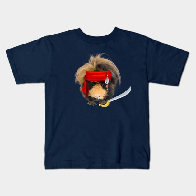 Very cute pirate guinea pig with sword Kids T-Shirt by Katebi Designs